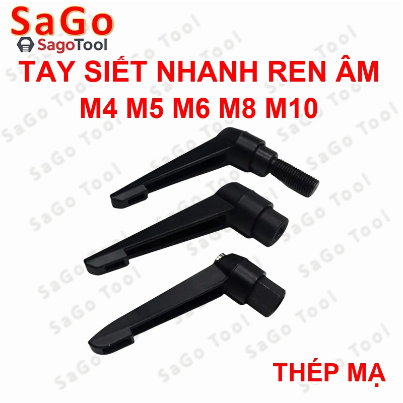 Tay siết định vị ren trong, Tay vặn nhanh, Tay siết nhanh Thép size M5 M6 M8 M10 - Ảnh 8