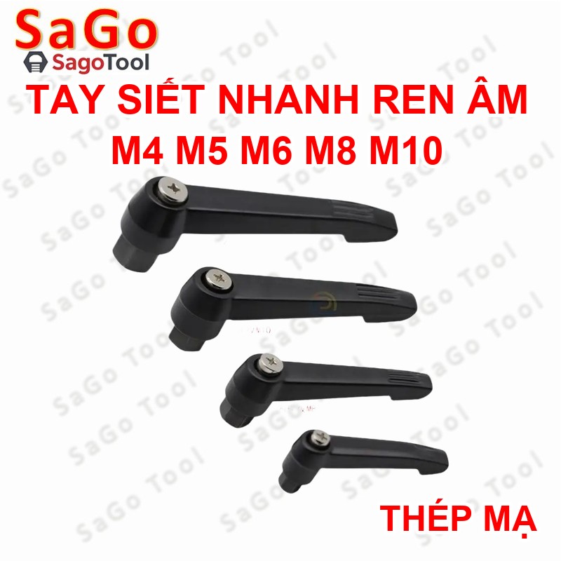 Tay siết định vị ren trong, Tay vặn nhanh, Tay siết nhanh Thép size M5 M6 M8 M10 - Ảnh 9