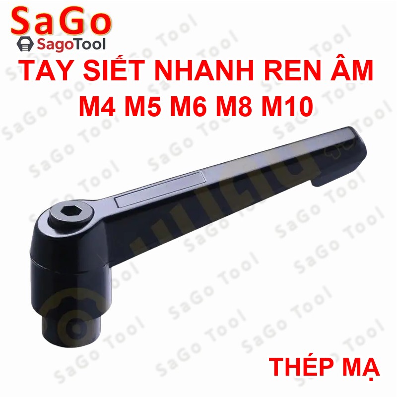 Tay siết định vị ren trong, Tay vặn nhanh, Tay siết nhanh Thép size M5 M6 M8 M10 - Ảnh 10