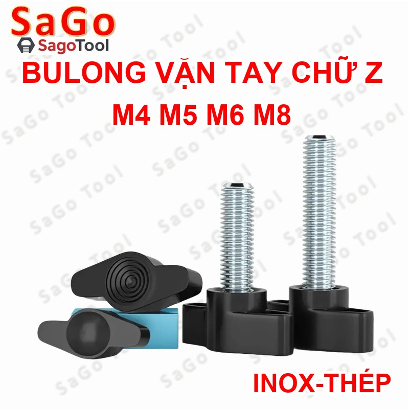 Bulong vặn tay đầu nhựa chữ Z | Vít vặn tay ren ngoài size M4 M5 M6 M8 - Inox 304/Thép - Ảnh 3