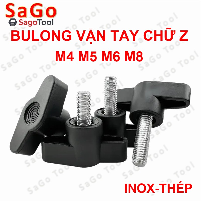 Bulong vặn tay đầu nhựa chữ Z | Vít vặn tay ren ngoài size M4 M5 M6 M8 - Inox 304/Thép - Ảnh 4