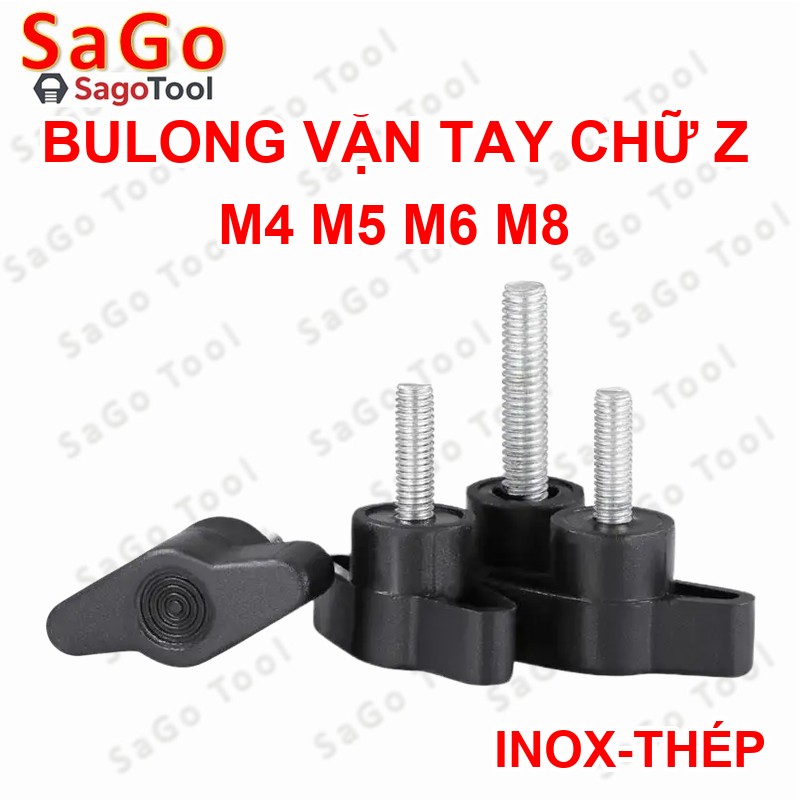 Bulong vặn tay đầu nhựa chữ Z | Vít vặn tay ren ngoài size M4 M5 M6 M8 - Inox 304/Thép - Ảnh 5