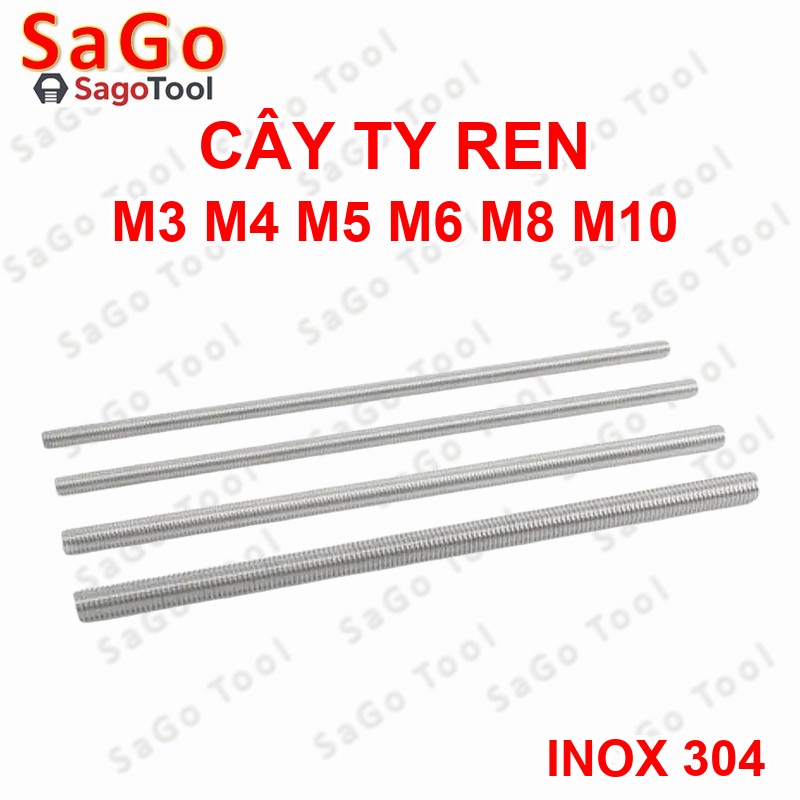 Cây ty ren INOX 304 M3 M4 M5 M6 M8 M10 - Ảnh 9