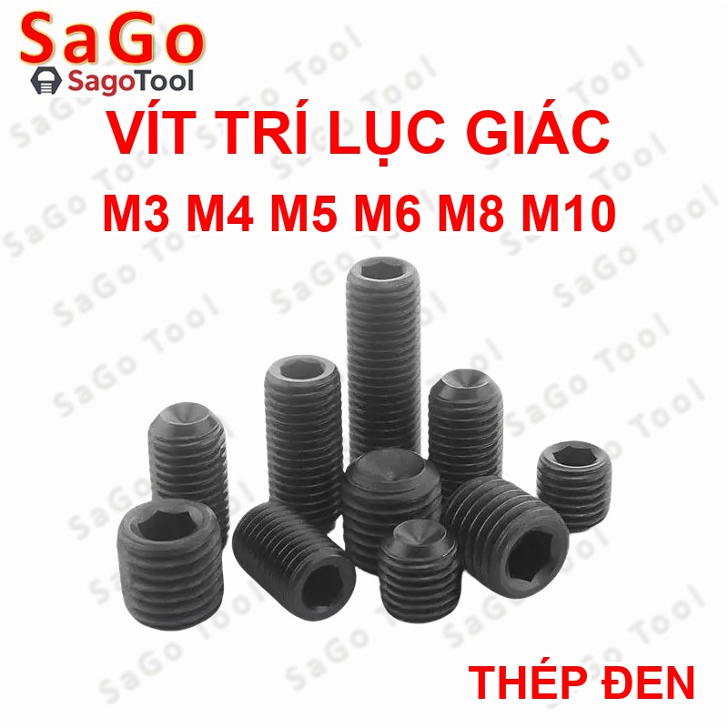 Vít trí lục giác chìm thép đen - Ốc cấy lục giác âm các loại 20 Con - Ảnh 3