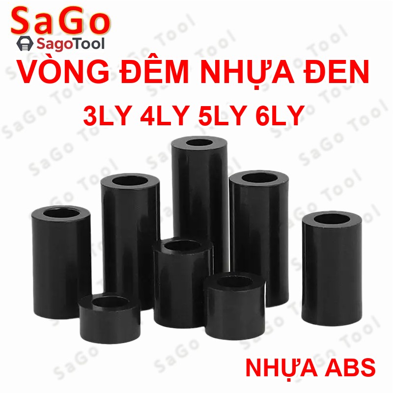 Vòng Đệm Nhựa ABS Nylon màu đen lỗ 3ly 4ly 5ly 6ly (10-20 cái) - Ảnh 12