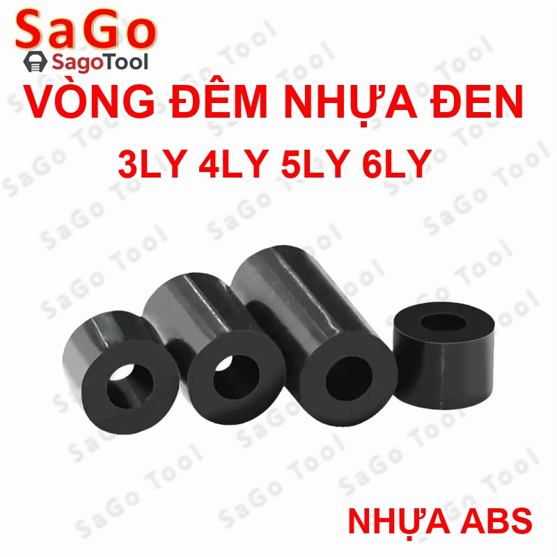 Vòng Đệm Nhựa ABS Nylon màu đen lỗ 3ly 4ly 5ly 6ly (10-20 cái) - Ảnh 14