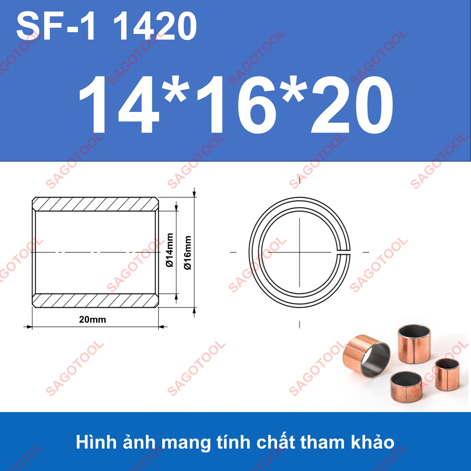 Ống trượt tròn, bạc thau, bạc lót dùng làm con trượt lỗ 6mm 8mm 10mm 12mm 14mm 16mm 20mm - Ảnh 20