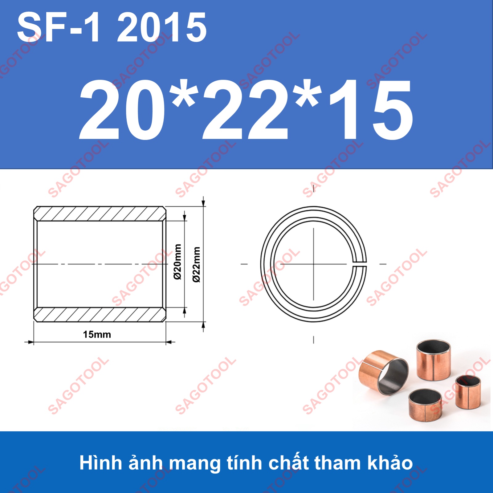Ống trượt tròn, bạc thau, bạc lót dùng làm con trượt lỗ 6mm 8mm 10mm 12mm 14mm 16mm 20mm - Ảnh 25