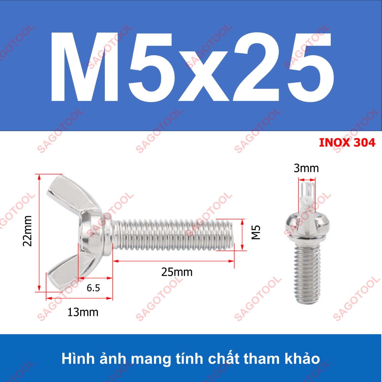 Bulong tai hồng inox 304 M3 M4 M5 M6 M8 M10 Bu lông cánh chuồn (2-3 con) - Ảnh 28