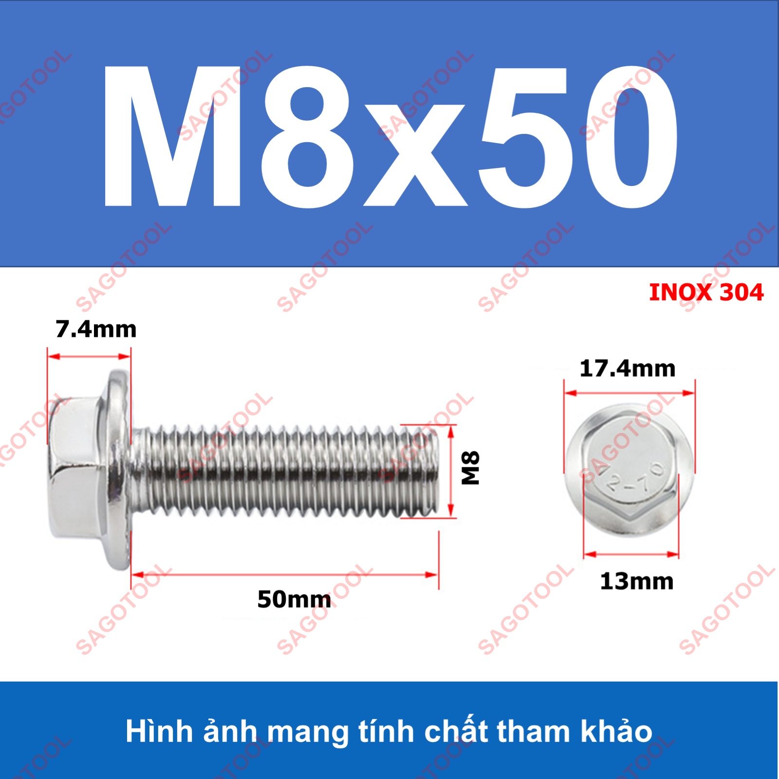 Bulong liền long đền INOX 304 - Ốc inox chống tháo M5 M6 M8 - Ảnh 21