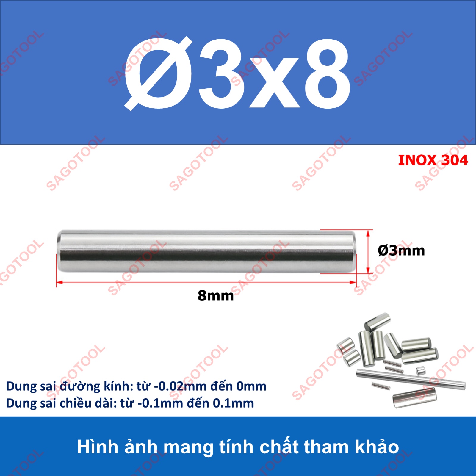 Chốt định vị Inox 304 size 3mm đủ chiều dài - Ảnh 7