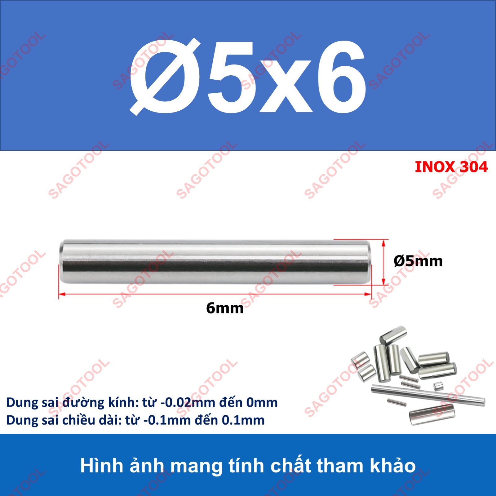 Chốt định vị Inox 304 size 5mm đủ chiều dài - Ảnh 6