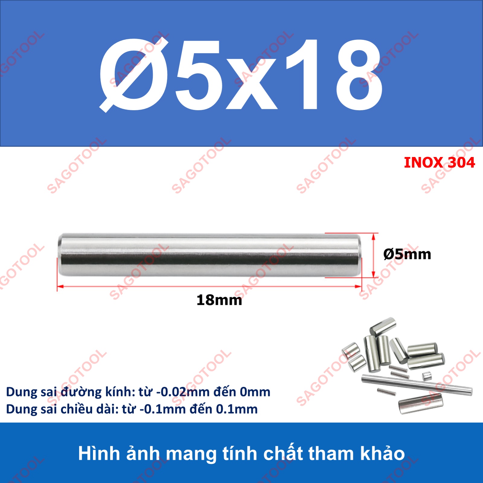 Chốt định vị Inox 304 size 5mm đủ chiều dài - Ảnh 12