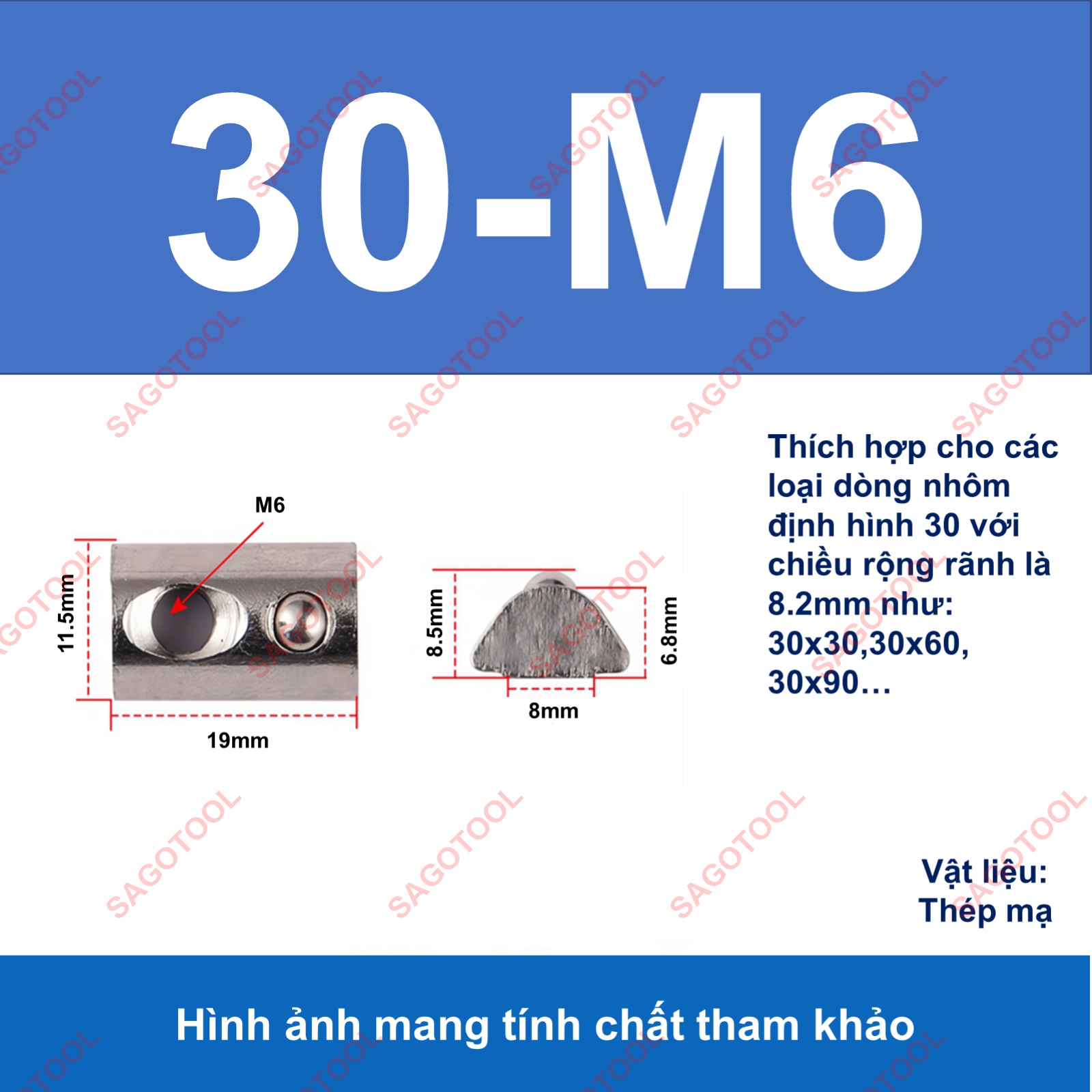 Tán chữ T bi, con trượt bi cho nhôm định hình 2020 3030 4040 (5con) - Ảnh 13