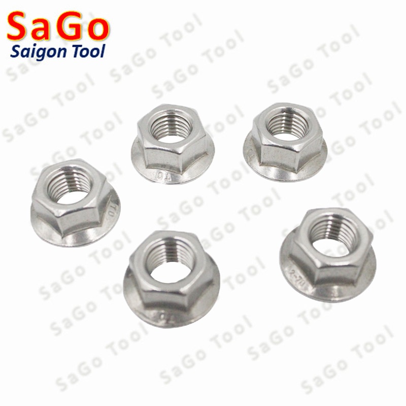 Đai ốc liền long đền INOX 304 - Tán liền long đền Tán Hở M3 M4 M5 M6 M8 M10 M12 - Ảnh 4