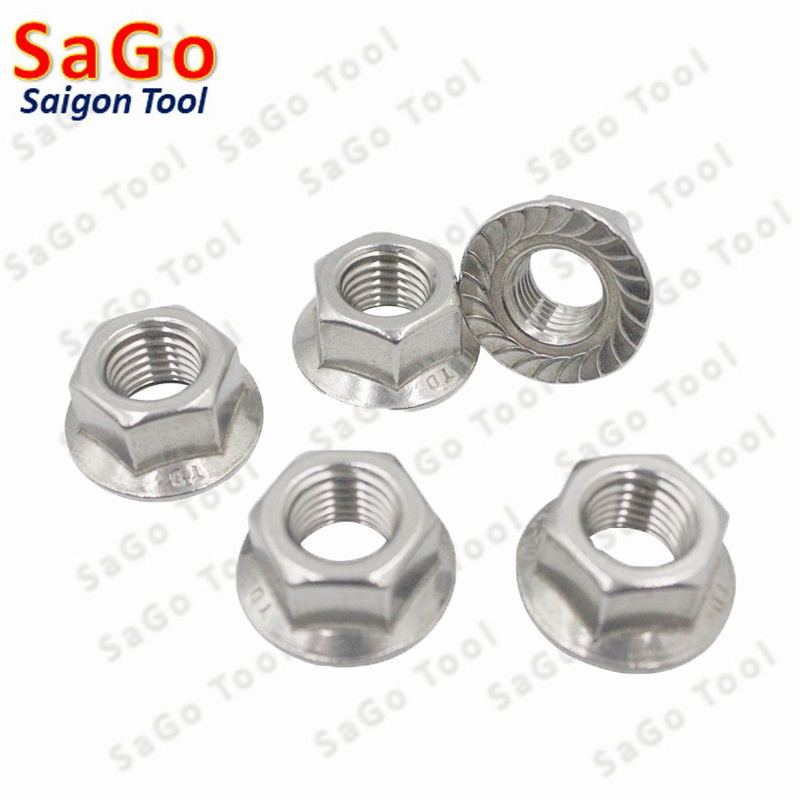 Đai ốc liền long đền INOX 304 - Tán liền long đền Tán Hở M3 M4 M5 M6 M8 M10 M12 - Ảnh 2