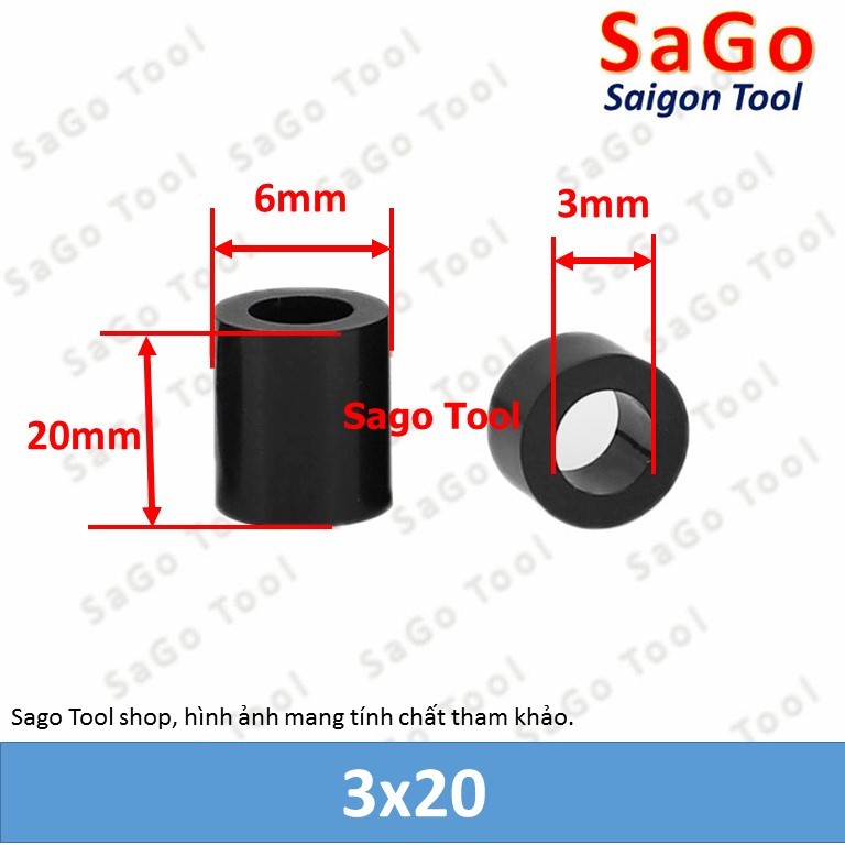 Vòng Đệm Nhựa ABS Nylon màu đen lỗ 3ly 4ly 5ly 6ly (10-20 cái) - Ảnh 21