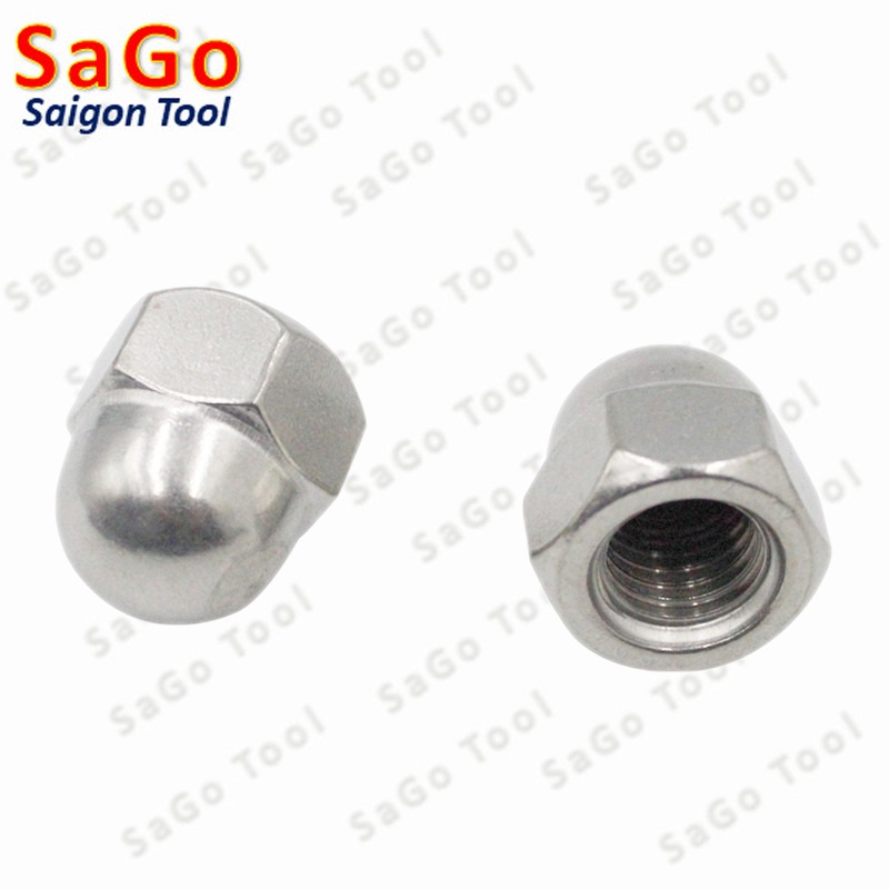 Tán bầu, Đai ốc mũ, đai ốc chỏm cầu INOX 304 M3 M4 M5 M6 M8 M10 M12 10Con - Ảnh 3