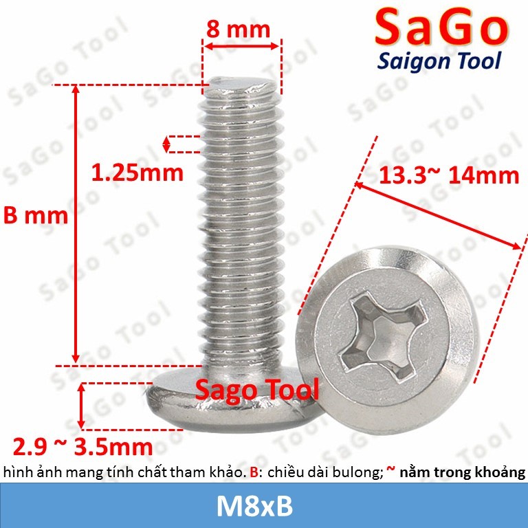 Ốc vít inox 304 đầu pake dẹp mỏng vát 3ly 4ly 5ly 6 ly (10 con) - Ảnh 30