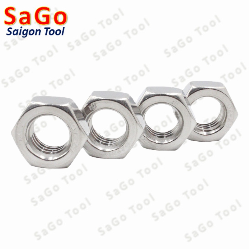 Đai Ốc, Tán Dẹp, Tán Ecu Inox 304 Dùng Cho Bulong M3, M4, M5, M6, M8, M10, M12 Loại Tốt 10con - Ảnh 2