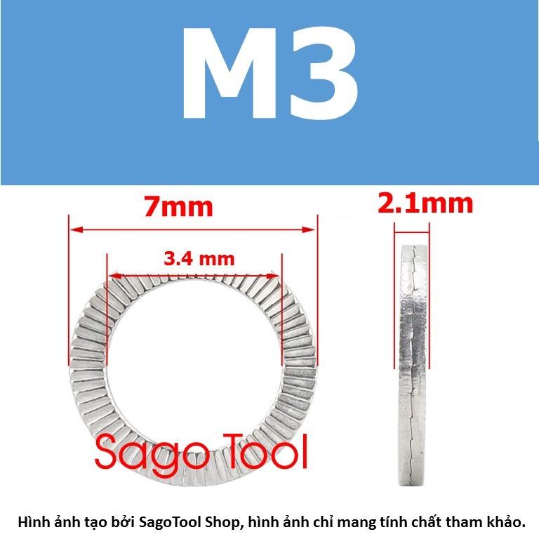 Long đền chống xoay, lông đền răng chống tháo, Long đen Inox 304 cho bulong 3 ly 6 ly 8 ly 10 ly 12 ly - Ảnh 5