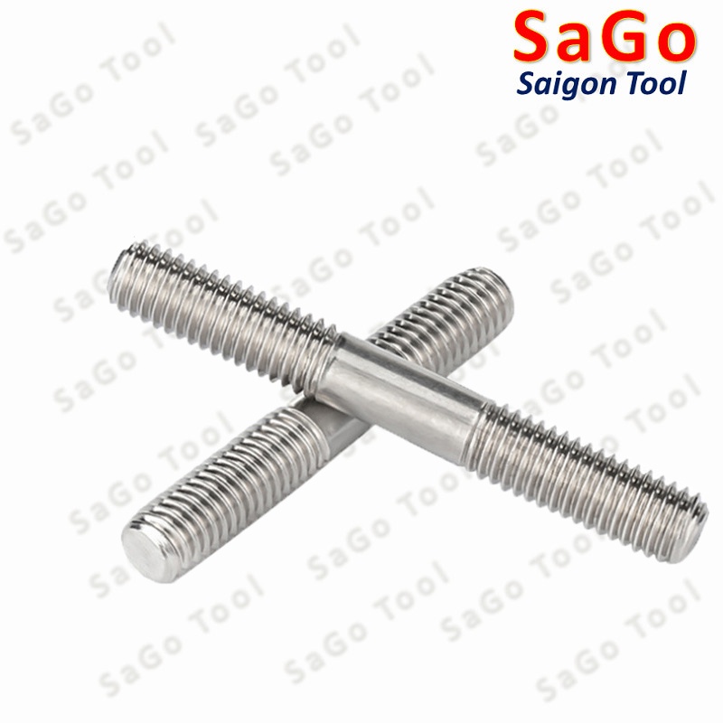 Bulong 2 đầu ren, Guzong Inox 304 M6 M8 INOX 304 - Ảnh 3