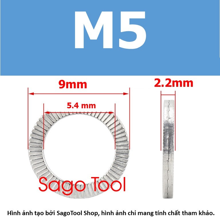 Long đền chống xoay, lông đền răng chống tháo, Long đen Inox 304 cho bulong 3 ly 6 ly 8 ly 10 ly 12 ly - Ảnh 7