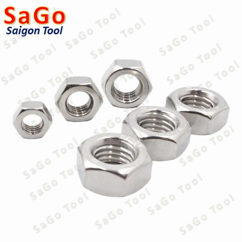 Đai Ốc, Tán Dẹp, Tán Ecu Inox 304 Dùng Cho Bulong M3, M4, M5, M6, M8, M10, M12 Loại Tốt 10con - Ảnh 3