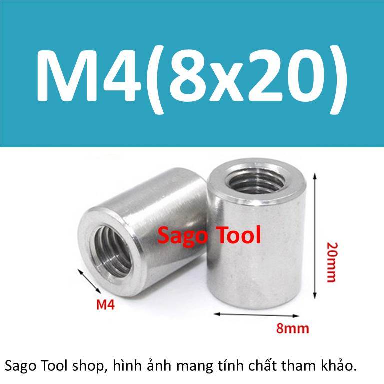 Ống nối ty ren inox - Nối ren INOX 304 M3 M4 M5 M6 M8 M10 loại tốt - Ảnh 6