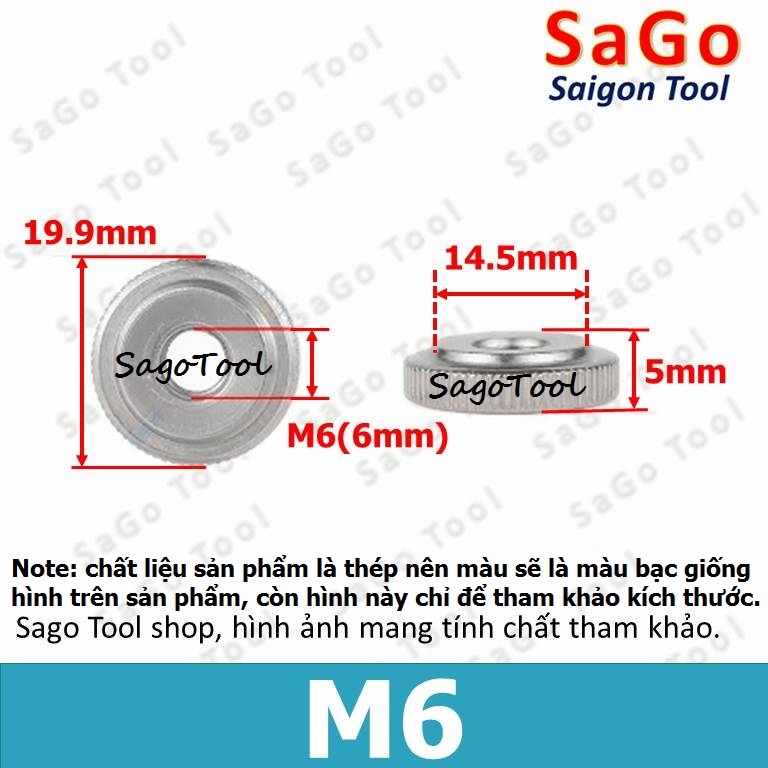 Núm vặn ren tròn bằng thép size M3 M4 M5 M6 M8 M10 - Ảnh 2