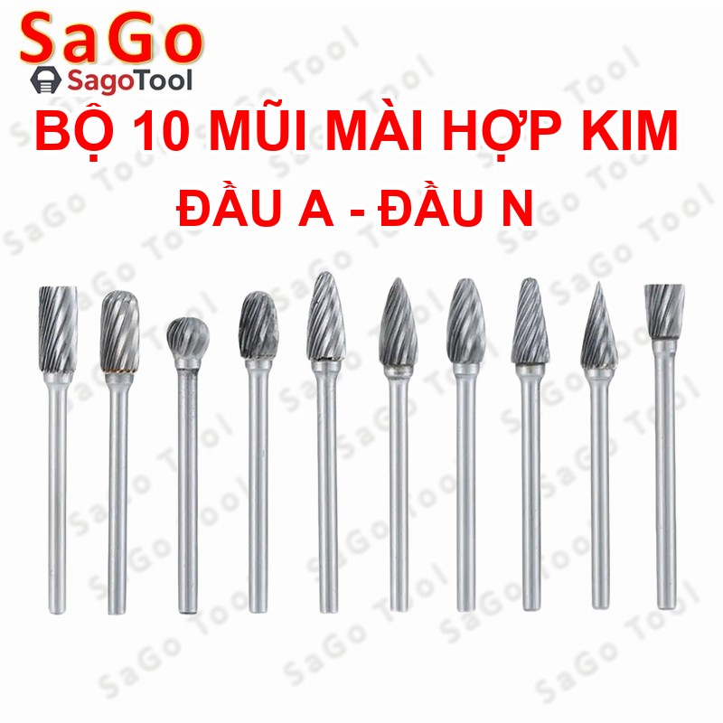 Bộ 10 cái mũi mài hợp kim nhiều đầu – mài kim loại, gỗ, đá, inox – dùng máy mini 3mm - Ảnh 3