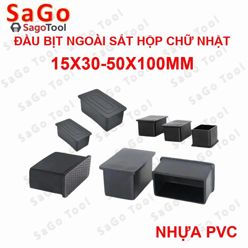 Đầu bịt ngoài cho sắt hộp chữ nhật 15x30 - 50x100, nắp bịt chân bàn ghế loại nhựa (5 cái) - Ảnh 5