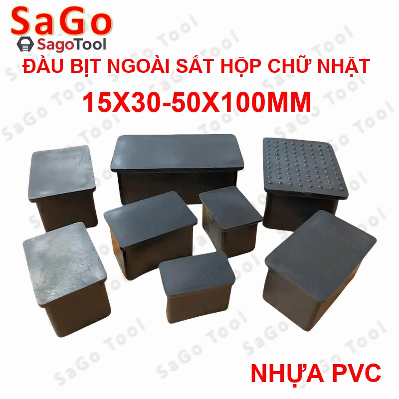 Đầu bịt ngoài cho sắt hộp chữ nhật 15x30 - 50x100, nắp bịt chân bàn ghế loại nhựa (5 cái) - Ảnh 4