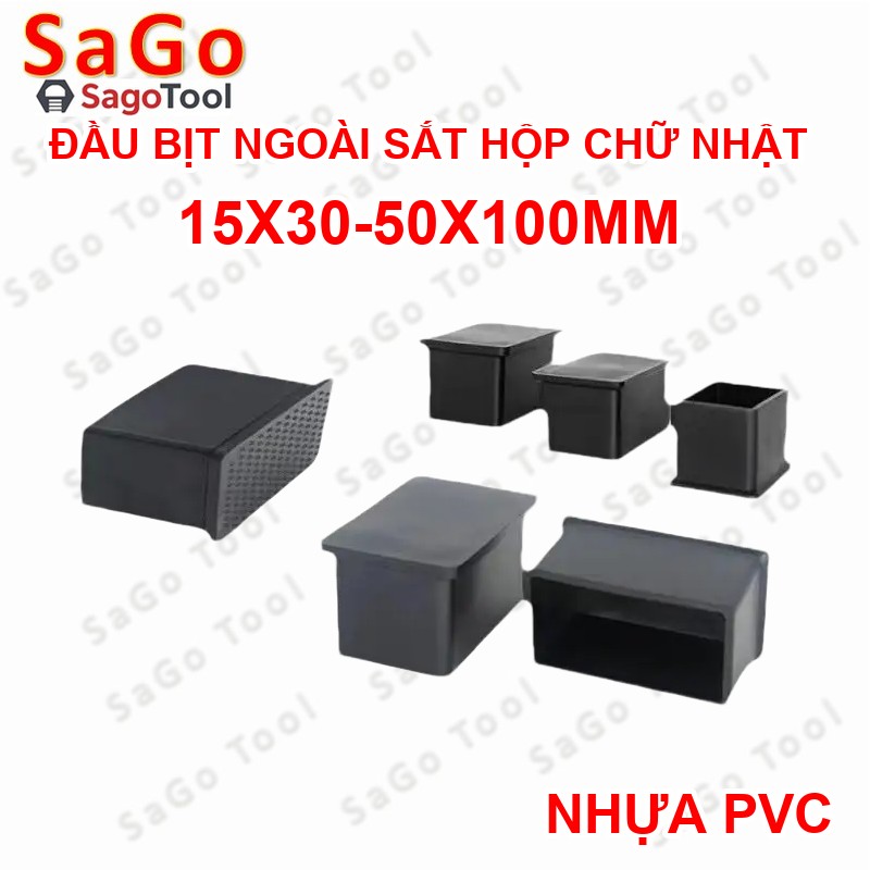 Đầu bịt ngoài cho sắt hộp chữ nhật 15x30 - 50x100, nắp bịt chân bàn ghế loại nhựa (5 cái) - Ảnh 3