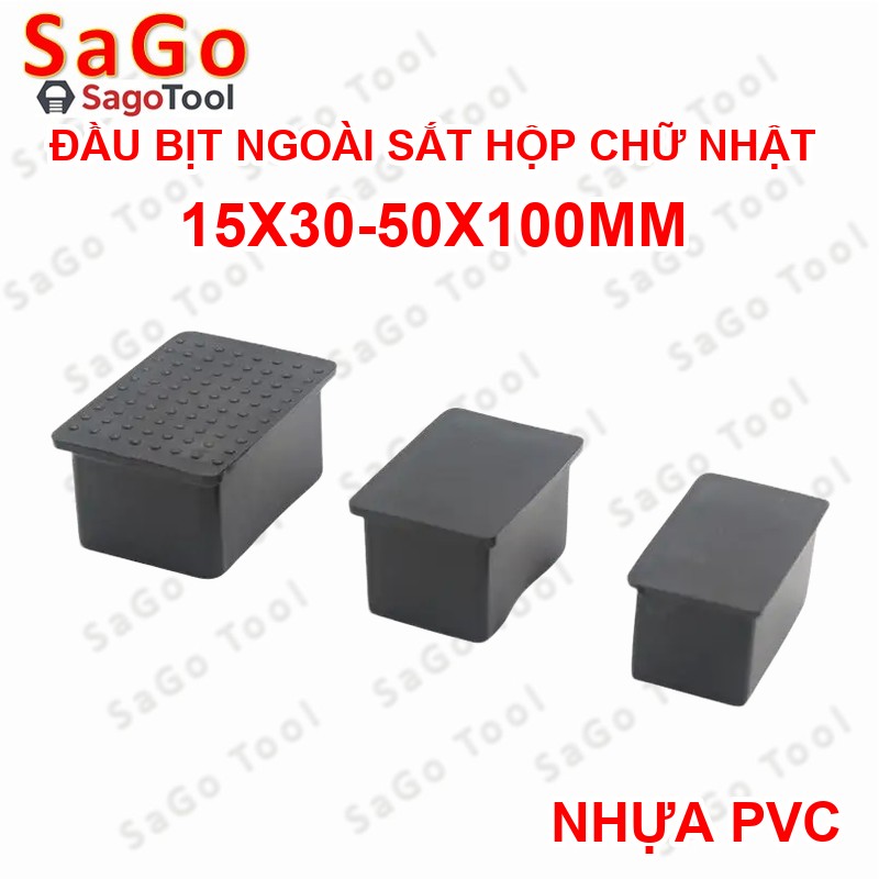 Đầu bịt ngoài cho sắt hộp chữ nhật 15x30 - 50x100, nắp bịt chân bàn ghế loại nhựa (5 cái) - Ảnh 2