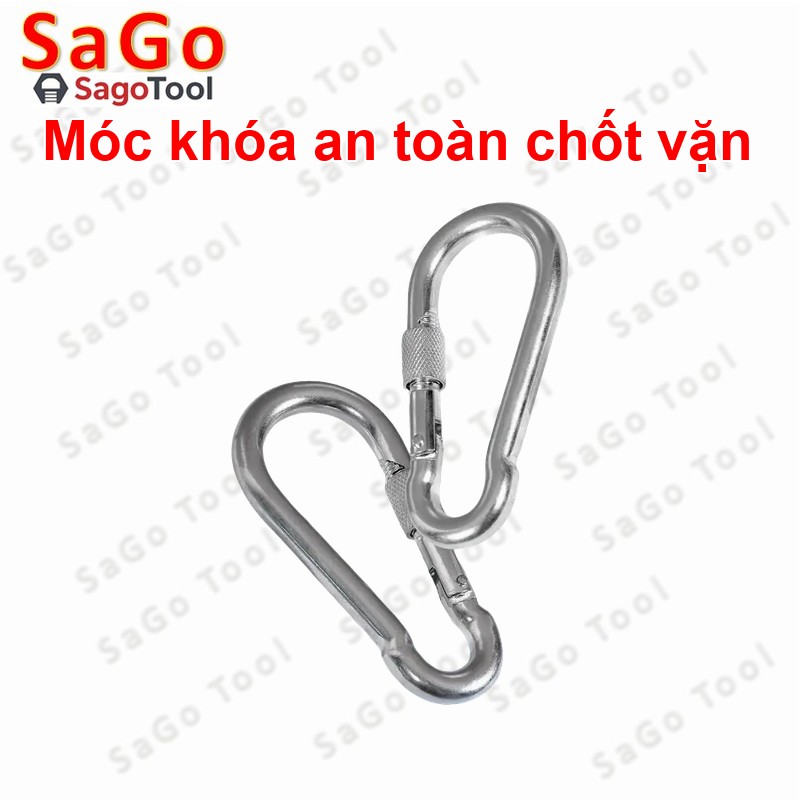 Móc khóa an toàn Carabiner inox 304 loại chốt vặn - Móc khóa đa năng size M4 M5 M6 M8 M10 M12 - Ảnh 2
