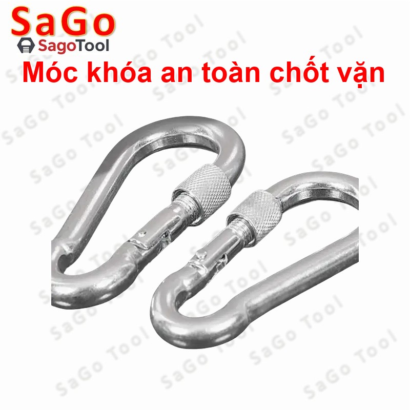 Móc khóa an toàn Carabiner inox 304 loại chốt vặn - Móc khóa đa năng size M4 M5 M6 M8 M10 M12 - Ảnh 3