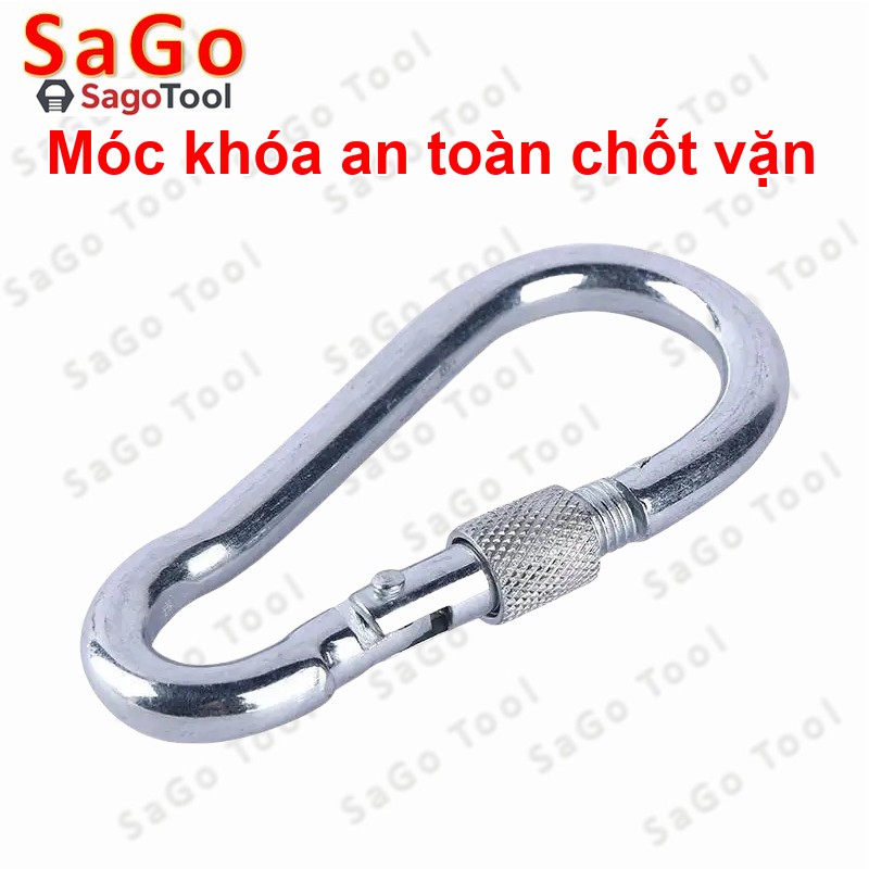 Móc khóa an toàn Carabiner inox 304 loại chốt vặn - Móc khóa đa năng size M4 M5 M6 M8 M10 M12 - Ảnh 4
