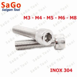 Bulong lục giác đầu trụ Inox 304 M3 M4 M5 M6 M8 M10, Ốc lục giác inox 304 đủ size loại tốt