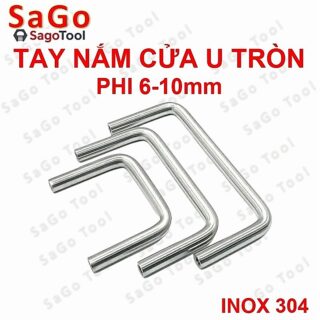 Tay nắm cửa inox 304 chữ U - Tay cầm tủ, cửa kính đường kính 6mm 8mm 10mm