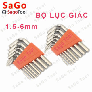 Bộ lục giác ngắn 8 cây 1.5mm–6mm chữ L thép cứng CR-V mở ốc 6 cạnh